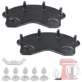 KINTLE mixer attachment organizer mounted on the back of a tilt-head mixer for easy access.