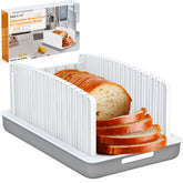 Kiss Core Upgrade Bread Slicer shows adjustable thickness guide for consistent slices.
