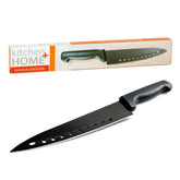 Kitchen Home nonstick sushi knife blade top view with aerated holes for reduced friction.
