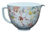 KitchenAid 5-quart ceramic bowl in White Gardenia for tilt-head mixers, durable and stylish.