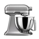 KitchenAid Artisan Mini tilt-head mixer Contour Silver for compact kitchen use.