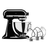 KitchenAid tilt-head stand mixer in Onyx Black with 4.5-quart bowl for large-batch baking.