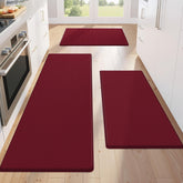 KitchenClouds kitchen mats on floor with non-slip backing for secure placement.