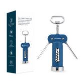 KITCHENDAO luxury 3-in-1 wine opener with blue handle easing cork removal.