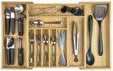 KitchenEdge premium silverware organizer in a drawer, full view with multiple compartments for easy access