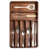 KitchenEdge silverware organizer in a drawer with a drawer-fit layout.