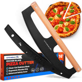 KitchenStar 16-Inch Pizza Cutter Rocker Blade with razor-sharp edge for effortless crust slicing.