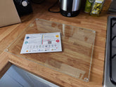 Kitchenville glass cutting board 16x12 showing clear design for versatile prep
