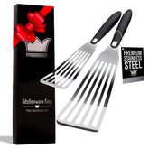 Kitchenware King professional fish spatula large for easy flipping and lifting.