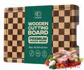 Kitchletic Checkered Cutting Board wooden surface for durable daily prep.