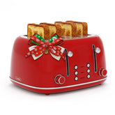 KITCHMIX 4-slice retro toaster in stainless steel, ideal for even toasting