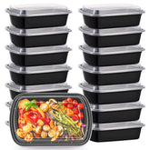 Kitch’nMore 38oz meal prep container with lids on, leak-proof for organized fridge storage.