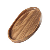 KITEISCAT acacia wood serving tray, round 17x13, durable for daily meals