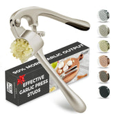 KITESSENSU garlic press studs closeup showing efficient paste output