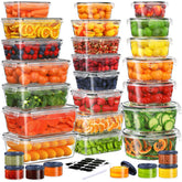 KITHELP 60-piece rectangular containers set for batch meal prep and organization.