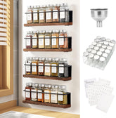 KitHero magnetic spice rack front view showing organized spices on a metal surface