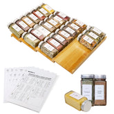KitHero spice drawer organizer with 24 jars for easy access in your drawer