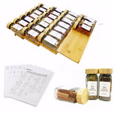 KitHero spice drawer organizer in a four-tier setup for organized drawer storage