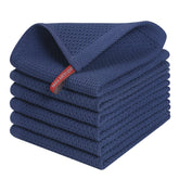 Kitinjoy 100% cotton dish cloths in honeycomb weave for superior absorbency.