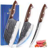 KITNATS Serbian Chef Knife 7 inch blade for precise kitchen prep.