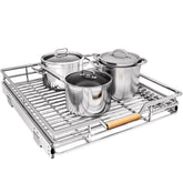 Kitstorack pullout cabinet organizer front view, ideal for cooking utensil storage.