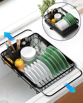 Kitsure dish rack front view shows compact footprint for small kitchens.