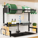 Kitsure over-the-sink dish-drying-rack extended width for versatile sink fit.
