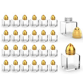 KIUSOWAYD 24-pack mini salt and pepper shakers in clear glass cubes for precise seasoning.