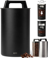 KIVY vacuum coffee canister large with push lid preserves freshness