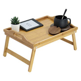 KKTONER bamboo bed tray with folding legs for meals and laptop use