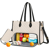 KKXIU lunch bag with thermal compartment keeps meals warm during commutes.