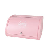 KL X458 pink bread box roll top keeps bakery items fresh on your kitchen counter.