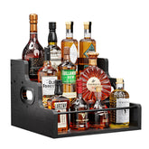KLM Liquor Bottle Display Shelf with compact design on the counter.