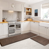 KMAT kitchen mat anti-fatigue foam provides cushioned support for long cooking sessions.