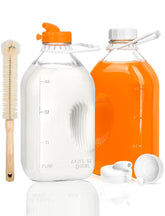 KMIGRUAN 2qt glass bottle with lid provides secure, leak-proof storage for fresh milk.