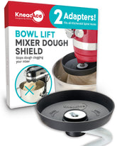 KNEADACE shield on spiral dough hook keeps dough in the bowl for cleaner mixing