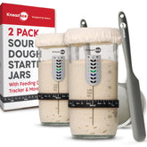 KNEADACE wide-mouth sourdough starter jar for easy feeding and cleaning