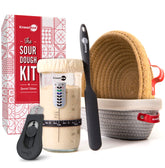 KneadAce starter jar with 24oz capacity and feeding day tracker for reliable sourdough care.