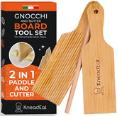 KneadEat gnocchi board set on the counter for easy homemade pasta prep.