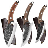 KNIFAST handmade forged kitchen knife set with 3 pieces designed for precise preparation
