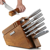 KnifeSaga 12-piece block set organized for everyday cooking