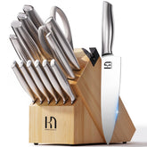 KnifeSaga 14-piece knife set in block for organized kitchen prep and easy access