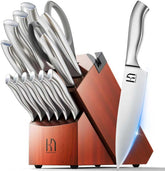 KnifeSaga kitchen knife block set is ready for organized, efficient meal prep.