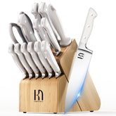 KnifeSaga knife set block displayed for organized prep and easy access.