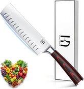 KnifeSaga Nakiri knife with razor edge for precise vegetable slicing