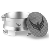 KNODOS 54mm dosing funnel for Breville portafilters improves precise dosing.