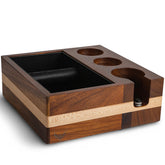 KNODOS espresso knock box with 54mm tamping station for consistent tamping alignment