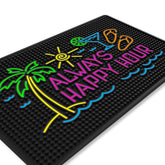 Knot and Style premium bar mat 18x12 with non-slip surface for stable bartending.
