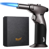 KOACKL dual flame torch front view, versatile kitchen and workshop tool