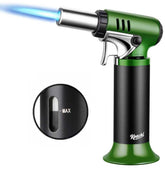 Koackl torch with transparent fuel gauge for easy gas monitoring during use